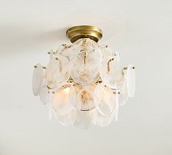 Riviera Glass Disc Round Flush Mount (12&quot;)