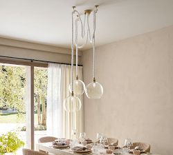 Marina Swing Rope Linear 3-Globe Chandelier (24&quot;)