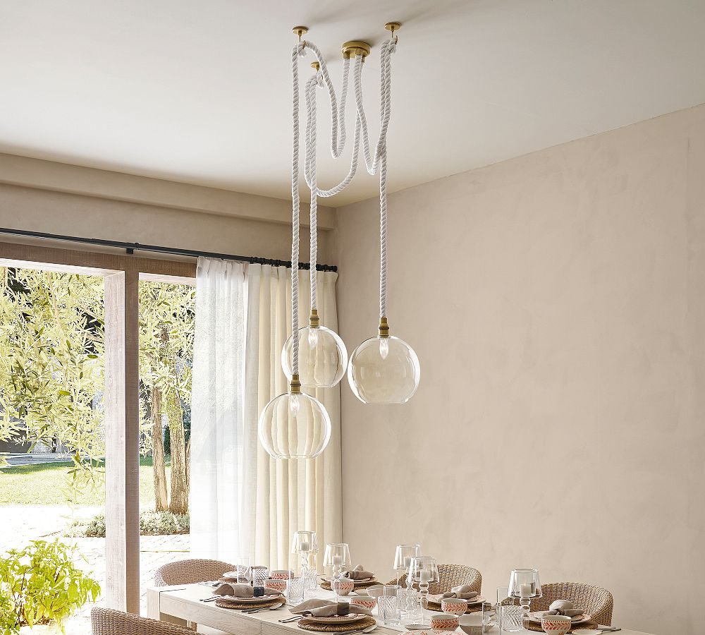 Marina Swing Rope 3-Globe Chandelier 24" - Stylish Lighting