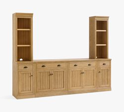 Aubrey Open Media Suite with Single Closed Doors