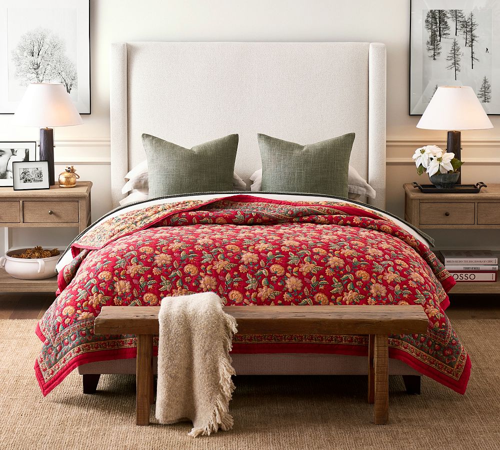 Harper Non-Tufted Upholstered Bed | Pottery Barn