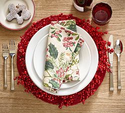 Holly Berry Cotton/Linen Napkins - Set of 4