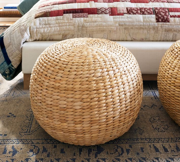 Seagrass pouf ottoman hotsell