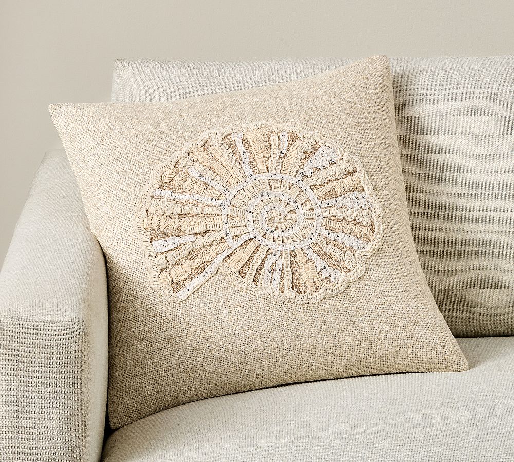 Spiral Shell Textured Pillow