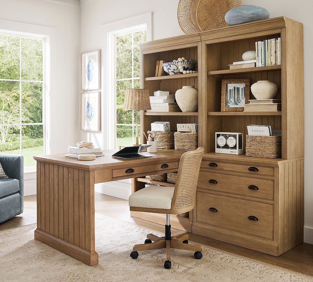 Aubrey Peninsula Desk with Bookcase Suite (72&quot;)
