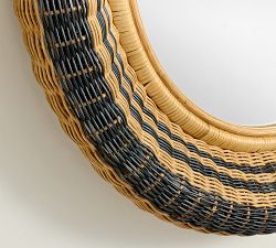 Summer Wicker Round Mirror