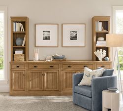 Aubrey Open Media Suite with Single Closed Doors