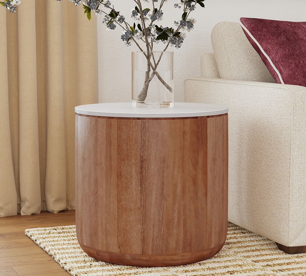 Mila Round Marble Side Table (22&quot;)