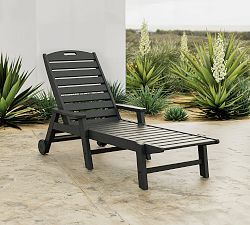 Polywood Outdoor Single Chaise Lounge with Wheels