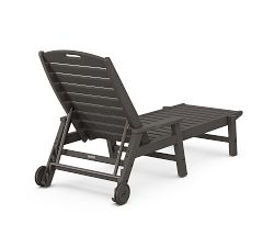 Polywood Outdoor Single Chaise Lounge with Wheels