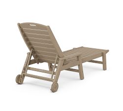 Polywood Outdoor Single Chaise Lounge with Wheels