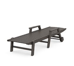 Polywood Outdoor Single Chaise Lounge with Wheels