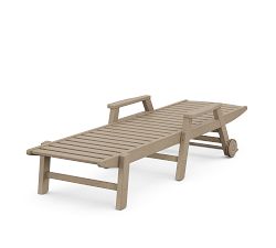 Polywood Outdoor Single Chaise Lounge with Wheels