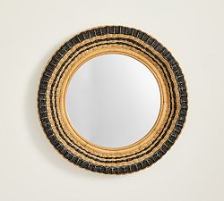 Summer Wicker Round Mirror