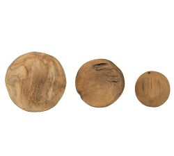 Teak Nesting Organic Decorative Bowls, Set of 3