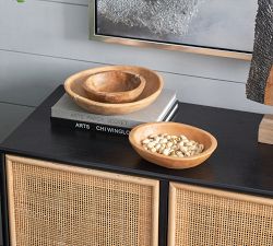 Teak Nesting Organic Decorative Bowls, Set of 3