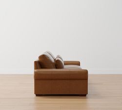 Big Sur Roll Arm Deep Seat Leather Sofa (78&quot;&ndash;107&quot;)