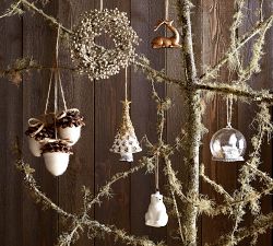 White Glitter Mercury Glass Tree Ornament