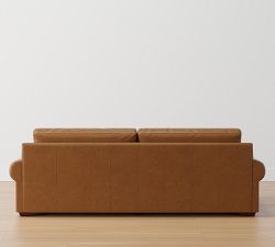 Big Sur Roll Arm Deep Seat Leather Sofa (78&quot;&ndash;107&quot;)