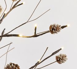 Lit Twinkling Twig Pinecone Tree