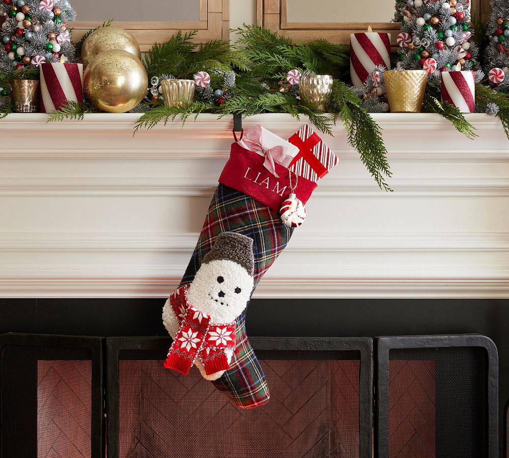 Plaid Teddy Icon Stocking