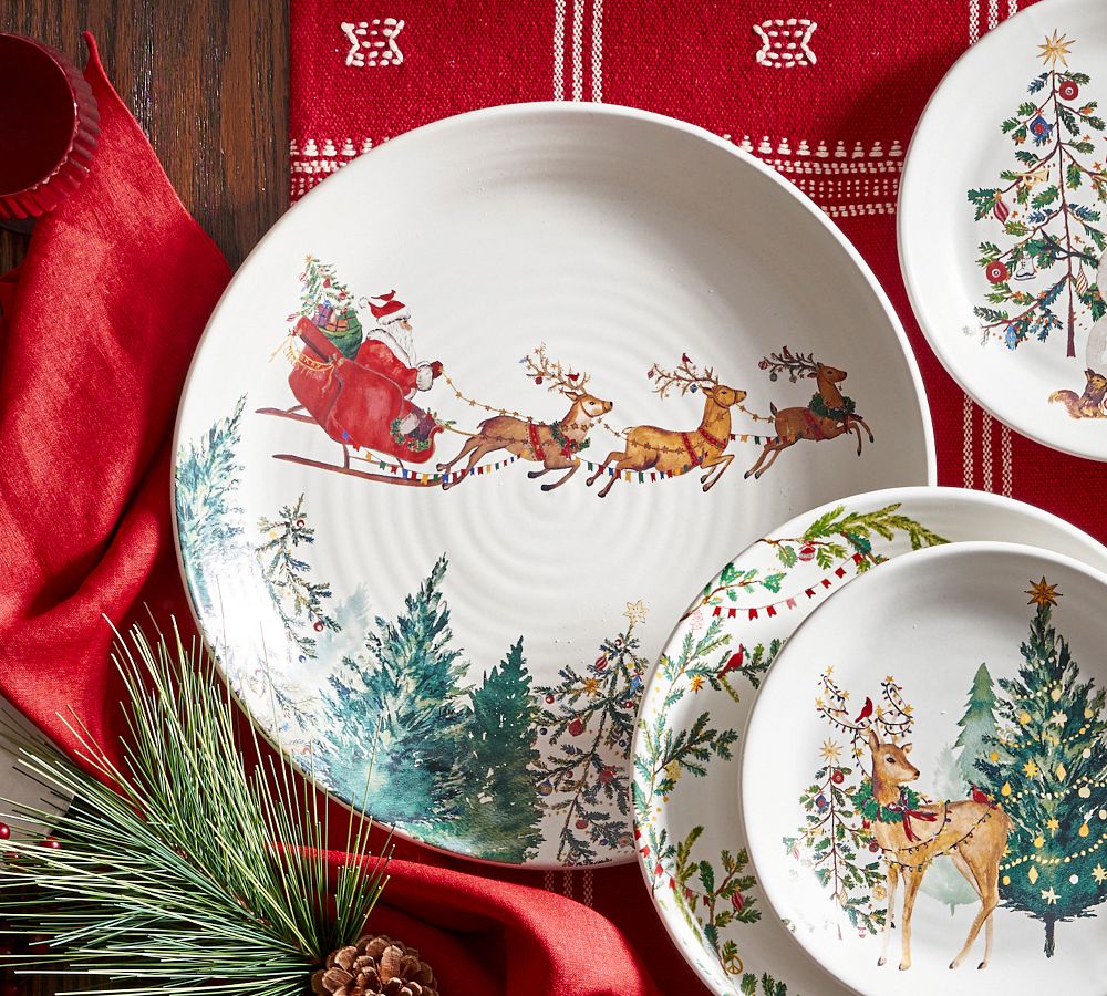 Christmas in the Country Stoneware Round Platter