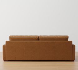 Big Sur Square Arm Leather Sofa (76&quot;-105&quot;)