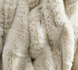 Faux Fur Ruched Throw