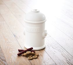 Mason Stoneware Fire Hydrant Shaped Pet Treat Canisters