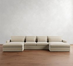 Westwood Slim Arm Deep Seat Double Chaise Sectional (167&quot; - 180&quot;)