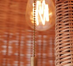 Augustus Round Rattan Floor Lamp (65&quot;)