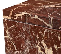 Rosso Marble Accent Table (20&quot;)