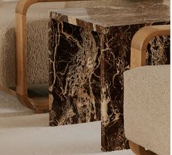 Rosso Marble Accent Table (20&quot;)