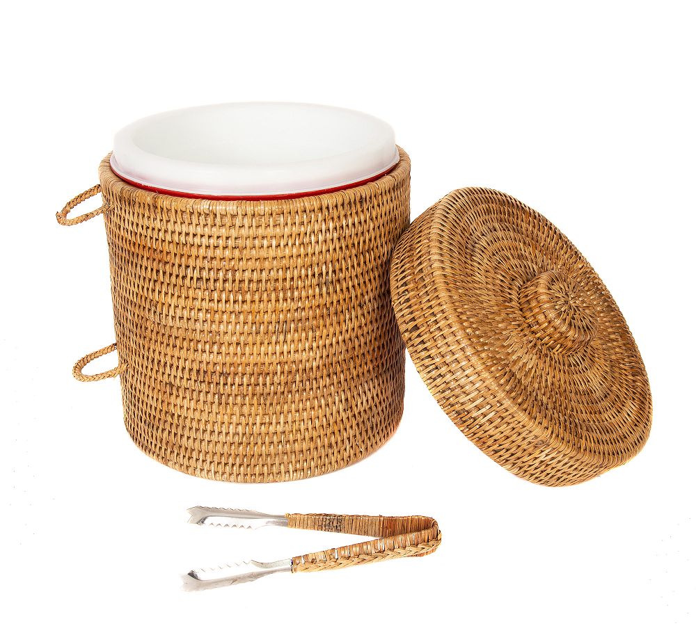Tava Handwoven Ice Bucket with Tongs