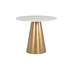 Darren Round Marble Dining Bistro Table (35.5&quot;w)