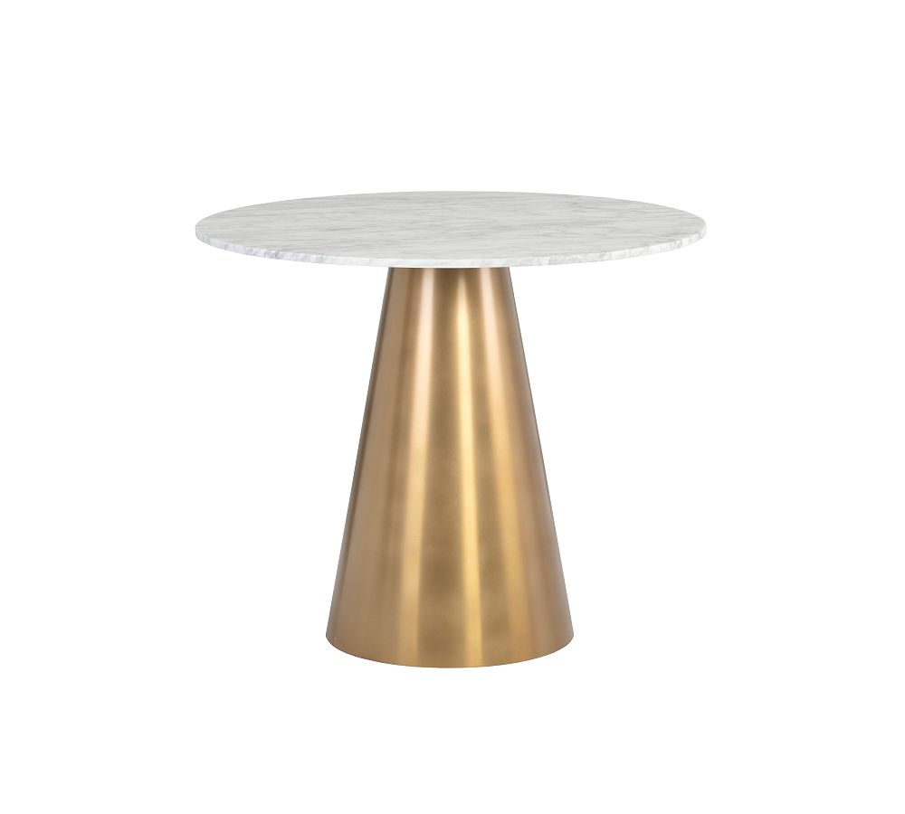 Darren Round Marble Dining Bistro Table (35.5&quot;w)