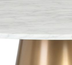 Darren Round Marble Dining Bistro Table (35.5&quot;w)