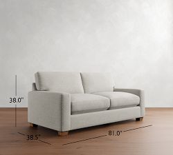 PB Comfort Modern Square Arm  Sleeper Sofa (57&quot;-81&quot;)