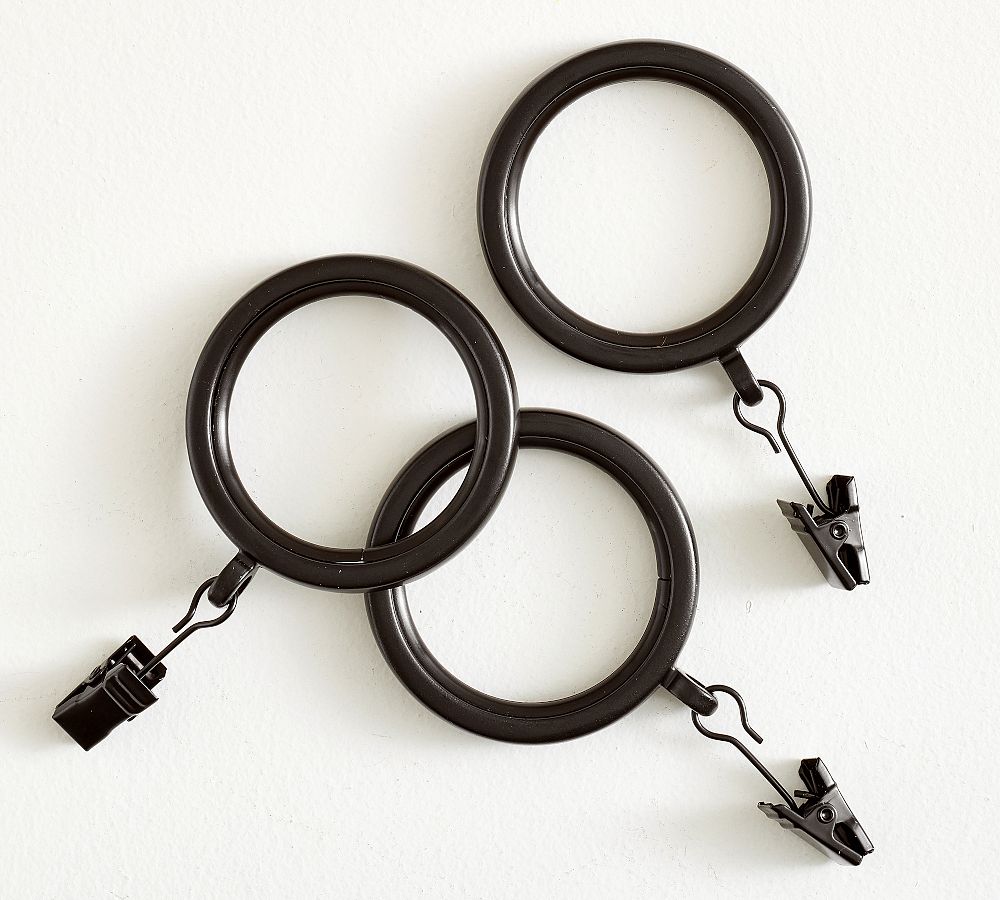 Slim Quiet-Glide Curtain Clip Rings - Set of 10