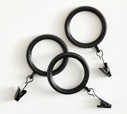 Slim Quiet-Glide Curtain Clip Rings - Set of 10