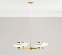 Hampshire Milk Glass 4-Light Chandelier (36&quot;)