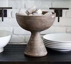 Raven Handcrafted Wooden Footed Bowl