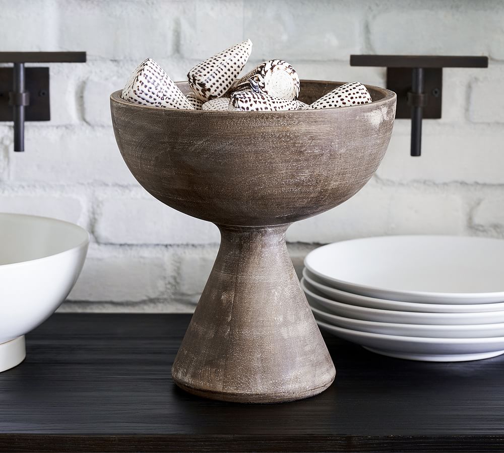 Raven Handcrafted Wooden Footed Bowl