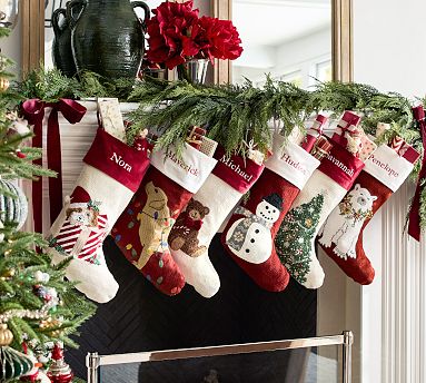 Gingerbread House Crewel Stocking