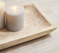 Open Box: Premium Flickering Flameless Wax Pillar Candle - Salt Washed