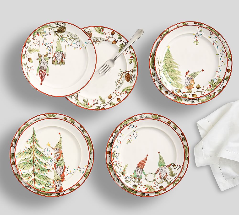 Forest Gnome Stoneware 8-Piece Dinnerware Set