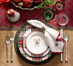 Stewart Plaid Stoneware Dinner Plates - Set of 4