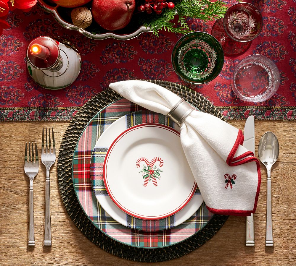 Stewart Plaid Stoneware Dinner Plates - Set of 4