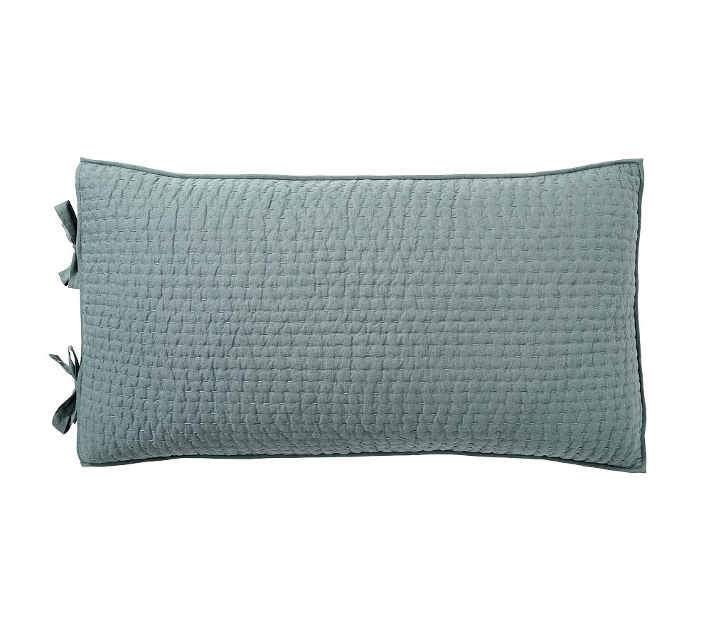 Pick-Stitch Handcrafted Cotton/Linen Quilted Sham