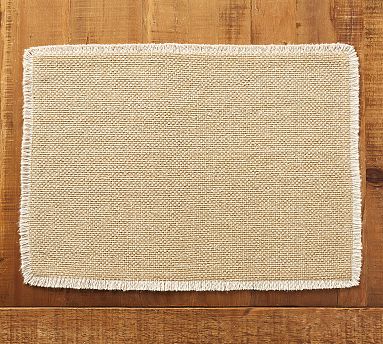 Mason Cotton Fringe Placemats, Set of 4 - Flax